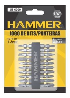HAMMER - CHAVE BITS JOGO 4 FENDAS/6 PHILIPS