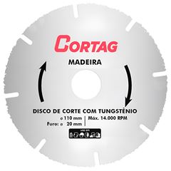 CORTAG - DISCO MADEIRA TUNGSTENIO 110X20MM